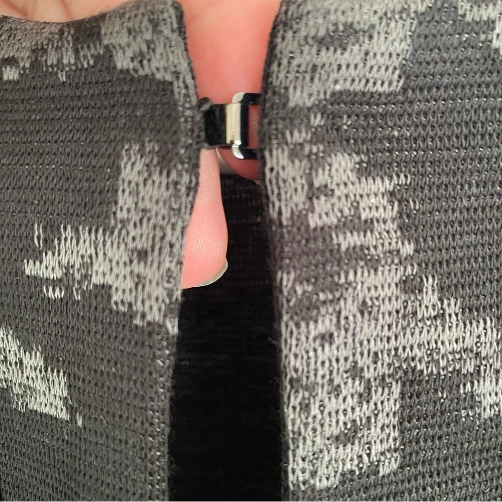 Ming Wang Women's Black and Gray Patterned Abstract Blazer Timeless Classic Sz L